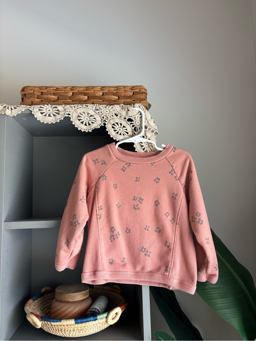 easy peasy organic cotton floral sweatshirt for toddler